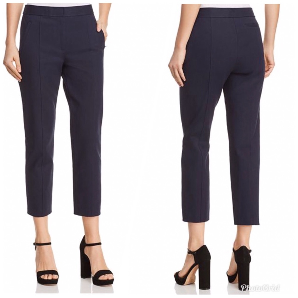 TORY BURCH Slim Cropped Stretch Twill Jeans Dark Wash